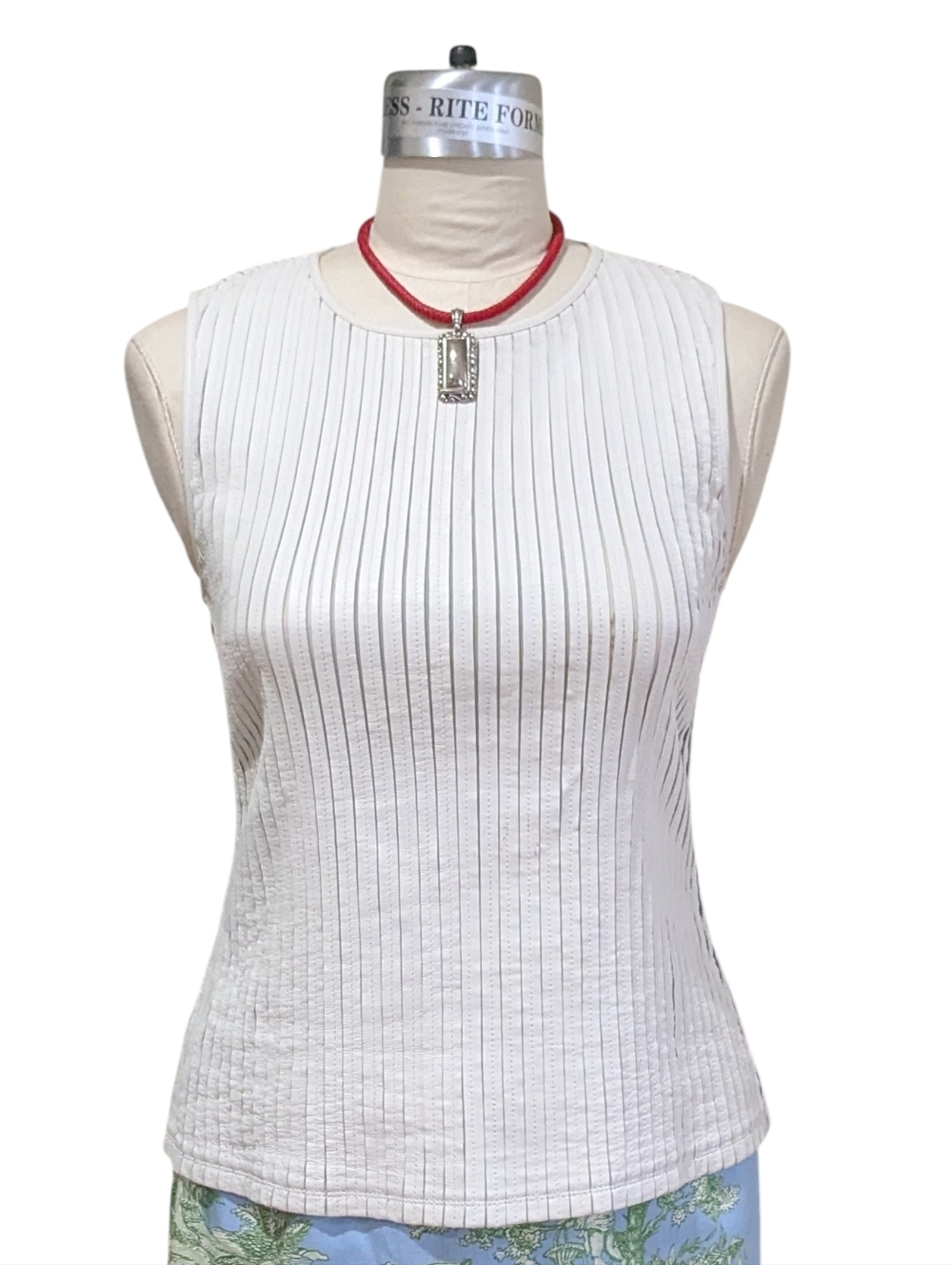 Ecru Leather Top Size Medium